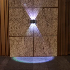 Outdoor Solar Wall Lights LED Garden Lights Smart Light Control Sensor Waterproof Wall Light Courtyard Porch Lamp Balcony Fence Passage Lighting Landscape Decoration Solar Night Light