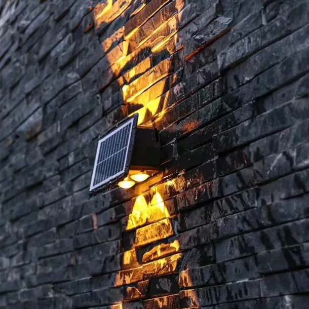 Outdoor Solar Wall Lights LED Garden Lights Smart Light Control Sensor Waterproof Wall Light Courtyard Porch Lamp Balcony Fence Passage Lighting Landscape Decoration Solar Night Light