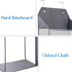 Over the Door Laundry Hamper,Collapsible Hanging Mesh Laundry Hamper Basket with Zipper for Dirty Clothes Organizer,Space Saving Laundry Bag for Bathroom, Bedroom