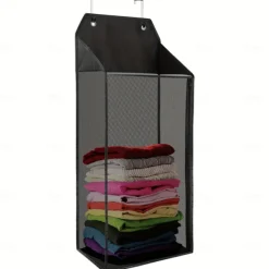 Over the Door Laundry Hamper,Collapsible Hanging Mesh Laundry Hamper Basket with Zipper for Dirty Clothes Organizer,Space Saving Laundry Bag for Bathroom, Bedroom