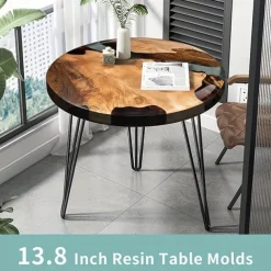 Oversize Resin Table Mold 14 Inch Round Silicone Epoxy Resin Molds For River Table DIY CraftsCutting Board Desktop Decoration