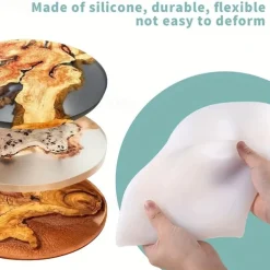 Oversize Resin Table Mold 14 Inch Round Silicone Epoxy Resin Molds For River Table DIY CraftsCutting Board Desktop Decoration