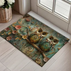 Owl 3D Painting Doormat Kitchen Mat Floor Mat Non-Slip Area Rug Oil Proof Rug Indoor Outdoor Mat Bedroom Decor Bathroom Mat Entrance Rug