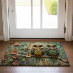 Owl 3D Painting Doormat Kitchen Mat Floor Mat Non-Slip Area Rug Oil Proof Rug Indoor Outdoor Mat Bedroom Decor Bathroom Mat Entrance Rug