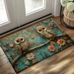 Owl 3D Painting Doormat Kitchen Mat Floor Mat Non-Slip Area Rug Oil Proof Rug Indoor Outdoor Mat Bedroom Decor Bathroom Mat Entrance Rug