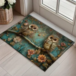Owl 3D Painting Doormat Kitchen Mat Floor Mat Non-Slip Area Rug Oil Proof Rug Indoor Outdoor Mat Bedroom Decor Bathroom Mat Entrance Rug