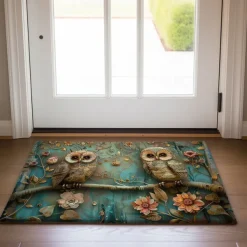 Owl 3D Painting Doormat Kitchen Mat Floor Mat Non-Slip Area Rug Oil Proof Rug Indoor Outdoor Mat Bedroom Decor Bathroom Mat Entrance Rug