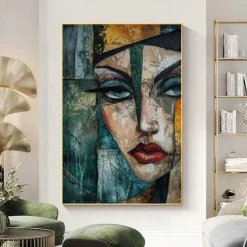 Pablo Picasso style painting Handmade Pablo Picasso Women Abstract Canvas Art oil Painting handmade firgure oil painting for Living Room Bedroom Home Decor pattle knife girl painting Wall paintings