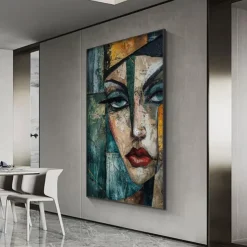 Pablo Picasso style painting Handmade Pablo Picasso Women Abstract Canvas Art oil Painting handmade firgure oil painting for Living Room Bedroom Home Decor pattle knife girl painting Wall paintings