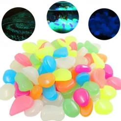 1pack Glow in the Dark Garden Pebbles For Sidewalk Garden Terrace Lawn Garden Patio Fish Tank Aquarium Decoration Glow Stone
