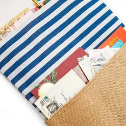 2-Pack Over the Door Closet Wall Hanging Organizer Wall Mounted Storage Bag Case 3 Pockets Lined Cotton Fabric 11.75x27