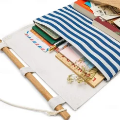 2-Pack Over the Door Closet Wall Hanging Organizer Wall Mounted Storage Bag Case 3 Pockets Lined Cotton Fabric 11.75x27