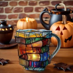 Painted Book Mug 300ml/10oz Guitar Coffee Cup Book Coffee Mug Unique Colorful Resin Books Stack Coffee Cup Collection Gift Ideal for Book Lover Gifts