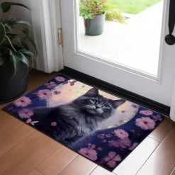 Painting Cat Doormat Floor Mats Washable Rugs Kitchen Mat Non-Slip Oil Proof Rug Indoor Outdoor Mat Bedroom Decor Bathroom Mat Entrance Rug
