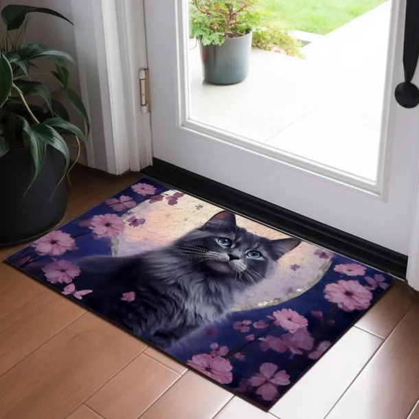 Painting Cat Doormat Floor Mats Washable Rugs Kitchen Mat Non-Slip Oil Proof Rug Indoor Outdoor Mat Bedroom Decor Bathroom Mat Entrance Rug