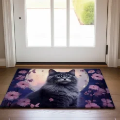 Painting Cat Doormat Floor Mats Washable Rugs Kitchen Mat Non-Slip Oil Proof Rug Indoor Outdoor Mat Bedroom Decor Bathroom Mat Entrance Rug