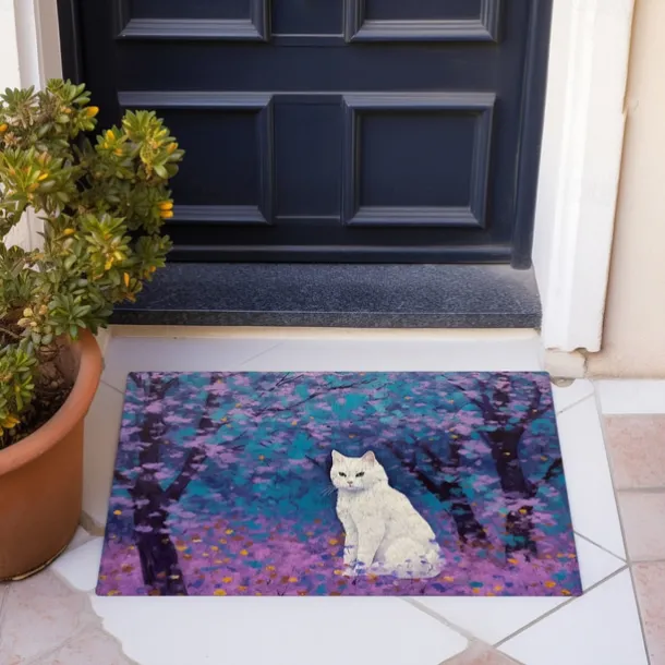 Painting Cat Doormat Floor Mats Washable Rugs Kitchen Mat Non-Slip Oil Proof Rug Indoor Outdoor Mat Bedroom Decor Bathroom Mat Entrance Rug