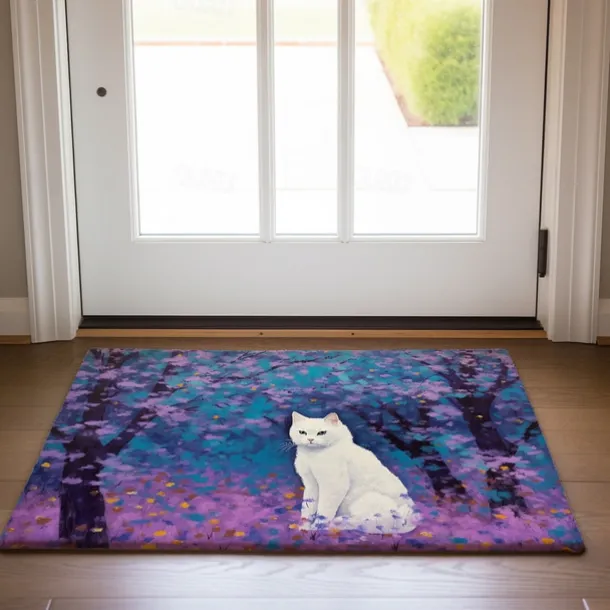 Painting Cat Doormat Floor Mats Washable Rugs Kitchen Mat Non-Slip Oil Proof Rug Indoor Outdoor Mat Bedroom Decor Bathroom Mat Entrance Rug