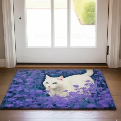 Painting Cat Doormat Floor Mats Washable Rugs Kitchen Mat Non-Slip Oil Proof Rug Indoor Outdoor Mat Bedroom Decor Bathroom Mat Entrance Rug