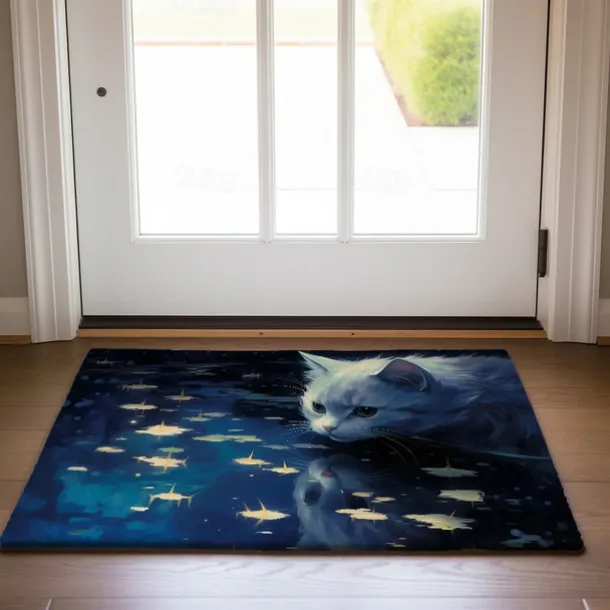 Painting Cat Doormat Floor Mats Washable Rugs Kitchen Mat Non-Slip Oil Proof Rug Indoor Outdoor Mat Bedroom Decor Bathroom Mat Entrance Rug