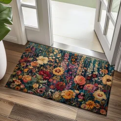 Painting Flowers Doormat Non-Slip Oil Proof Rug Indoor Outdoor Mat Bedroom Decor Bathroom Mat Entrance Rug Door Mat