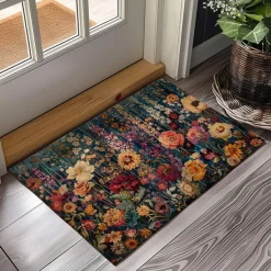 Painting Flowers Doormat Non-Slip Oil Proof Rug Indoor Outdoor Mat Bedroom Decor Bathroom Mat Entrance Rug Door Mat