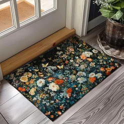 Painting Flowers Doormat Non-Slip Oil Proof Rug Indoor Outdoor Mat Bedroom Decor Bathroom Mat Entrance Rug Door Mat