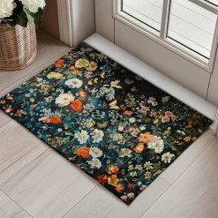 Painting Flowers Doormat Non-Slip Oil Proof Rug Indoor Outdoor Mat Bedroom Decor Bathroom Mat Entrance Rug Door Mat