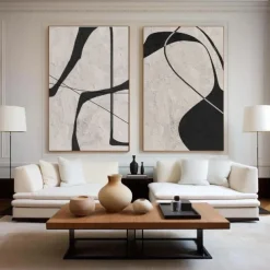 painting handmade Black and White abstract oil painting hand painted Wabi Sabi Abstract painting Wall Art Artwork Modern Abstract Oil Painting Geometric painting Wall Art for Home