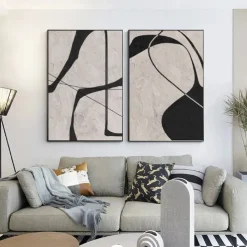 painting handmade Black and White abstract oil painting hand painted Wabi Sabi Abstract painting Wall Art Artwork Modern Abstract Oil Painting Geometric painting Wall Art for Home