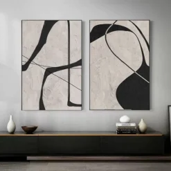 painting handmade Black and White abstract oil painting hand painted Wabi Sabi Abstract painting Wall Art Artwork Modern Abstract Oil Painting Geometric painting Wall Art for Home