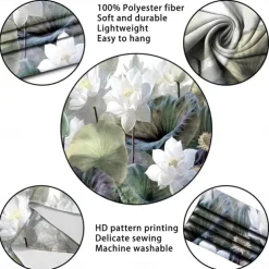 Painting Lotus Flower Hanging Tapestry Wall Art Large Tapestry Mural Decor Photograph Backdrop Blanket Curtain Home Bedroom Living Room Decoration