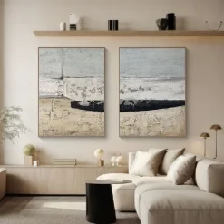 PAINTING White Wabi-Sabi painting Handpainted Blue White Textured Painting White Wabi-Sabi Wall Art Neutral Minimalist Wall Art Black Textured Canvas Art Neutral Wall Decor