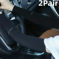 2pairs Long Solid Color Sun Sleeves, Thin High Elastic Cooling Arm Cover, Summer Sport Sleeves For Running Fishing Riding