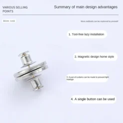 3pairs Magnetic Curtain Button Clip Detachable Magnet Buckle For Curtain Light Leakage Prevention Button No-punching Buckle Home Decor