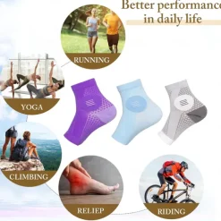 3Pairs Neuropathy Socks - Soothe Relief Compression Socks 20-30 mmHg - Comprex Ankle Sleeves for Arch Support, Achilles Tendonitis, and Foot Pain Relief