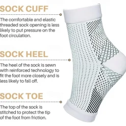 2pairs Neuropathy socks for Women and Men Ankle brace Socks and Tendonitis compression socks For Pain Relief and Plantar Fasciitis for women and man Ankle compression sleeve for ankle swelling
