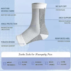 2pairs Neuropathy socks for Women and Men Ankle brace Socks and Tendonitis compression socks For Pain Relief and Plantar Fasciitis for women and man Ankle compression sleeve for ankle swelling