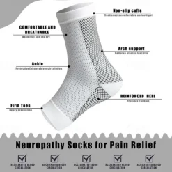 2pairs Neuropathy socks for Women and Men Ankle brace Socks and Tendonitis compression socks For Pain Relief and Plantar Fasciitis for women and man Ankle compression sleeve for ankle swelling