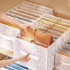 Pants Storage Box, Foldable Clothing Organizer, Wardrobe Clothes Finishing Box, Jeans Divided Sorting Box, Drawer Clothes Storage Box