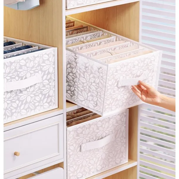 Pants Storage Box, Foldable Clothing Organizer, Wardrobe Clothes Finishing Box, Jeans Divided Sorting Box, Drawer Clothes Storage Box