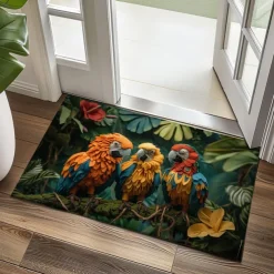Papercut Parrots Doormat Kitchen Mat Floor Mat Non-Slip Area Rug Oil Proof Rug Indoor Outdoor Mat Bedroom Decor Bathroom Mat Entrance Rug