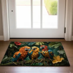 Papercut Parrots Doormat Kitchen Mat Floor Mat Non-Slip Area Rug Oil Proof Rug Indoor Outdoor Mat Bedroom Decor Bathroom Mat Entrance Rug