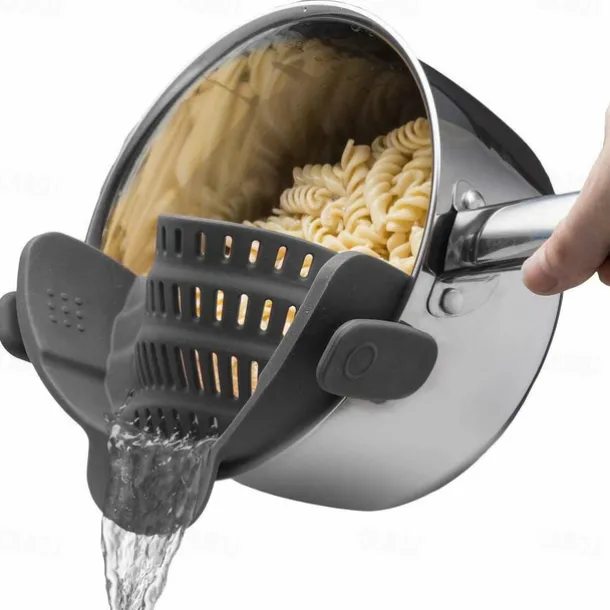 Pasta Strainer for Kitchen, Pot Strainer Clip on Strainer Colander Silicone and Colanders for Spaghetti Noodle Food Pan