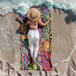 Patchwork Floral Beach Towel,Beach Towels for Travel, Quick Dry Towel for Swimmers Sand Proof Beach Towels for Women Men Girls Kids, Cool Pool Towels Beach Accessories Absorbent Towel