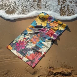 Patchwork Floral Beach Towel,Beach Towels for Travel, Quick Dry Towel for Swimmers Sand Proof Beach Towels for Women Men Girls Kids, Cool Pool Towels Beach Accessories Absorbent Towel