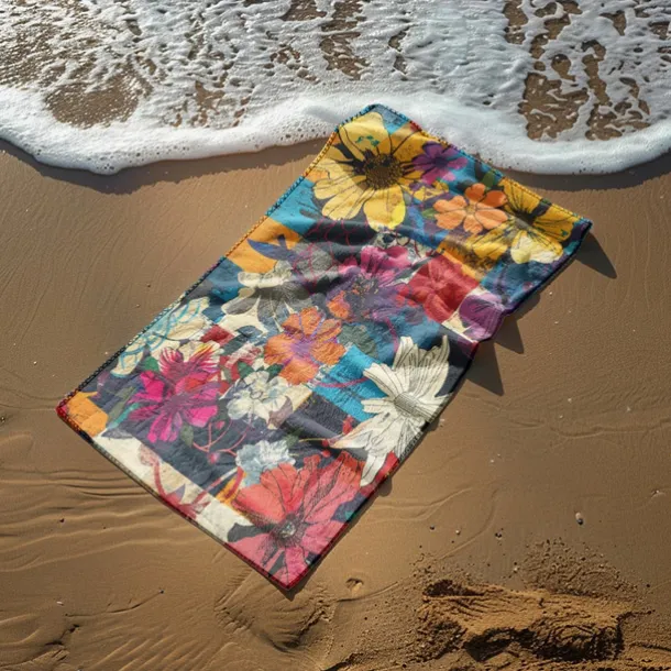 Patchwork Floral Beach Towel,Beach Towels for Travel, Quick Dry Towel for Swimmers Sand Proof Beach Towels for Women Men Girls Kids, Cool Pool Towels Beach Accessories Absorbent Towel