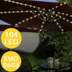 Patio Umbrella Lights Solar Powered 104 LEDs Cordless Outdoor Lighting for Patio Backyard Umbrella Outdoor Garden Decor