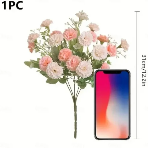 1pc 20 Heads Artificial Flowers Fake Hydrangeas For Home Furnishings