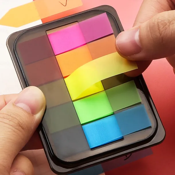 1pc 100 Sheets Extractable Waterproof Transparent Sticky Notes Color Sticky Notes For Label School Office